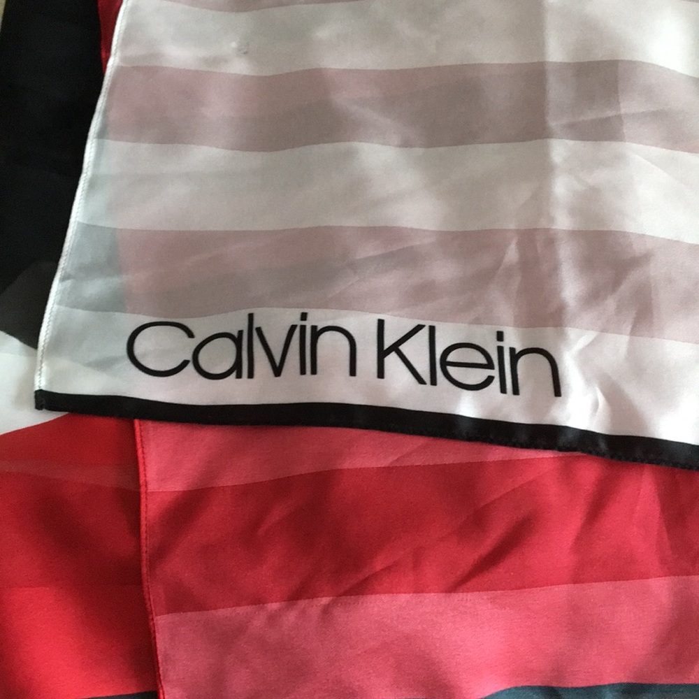 New Calvin Klein Red White Blue Large Scarf Wrap